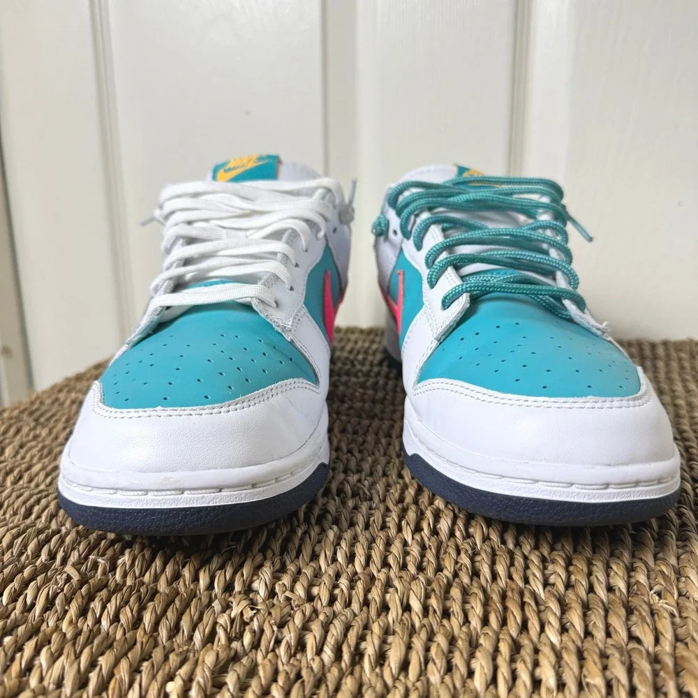 Nike Dunk Low Dusty Cactus Thunder Blue Mens 10 Leather Sneakers HF4850-345